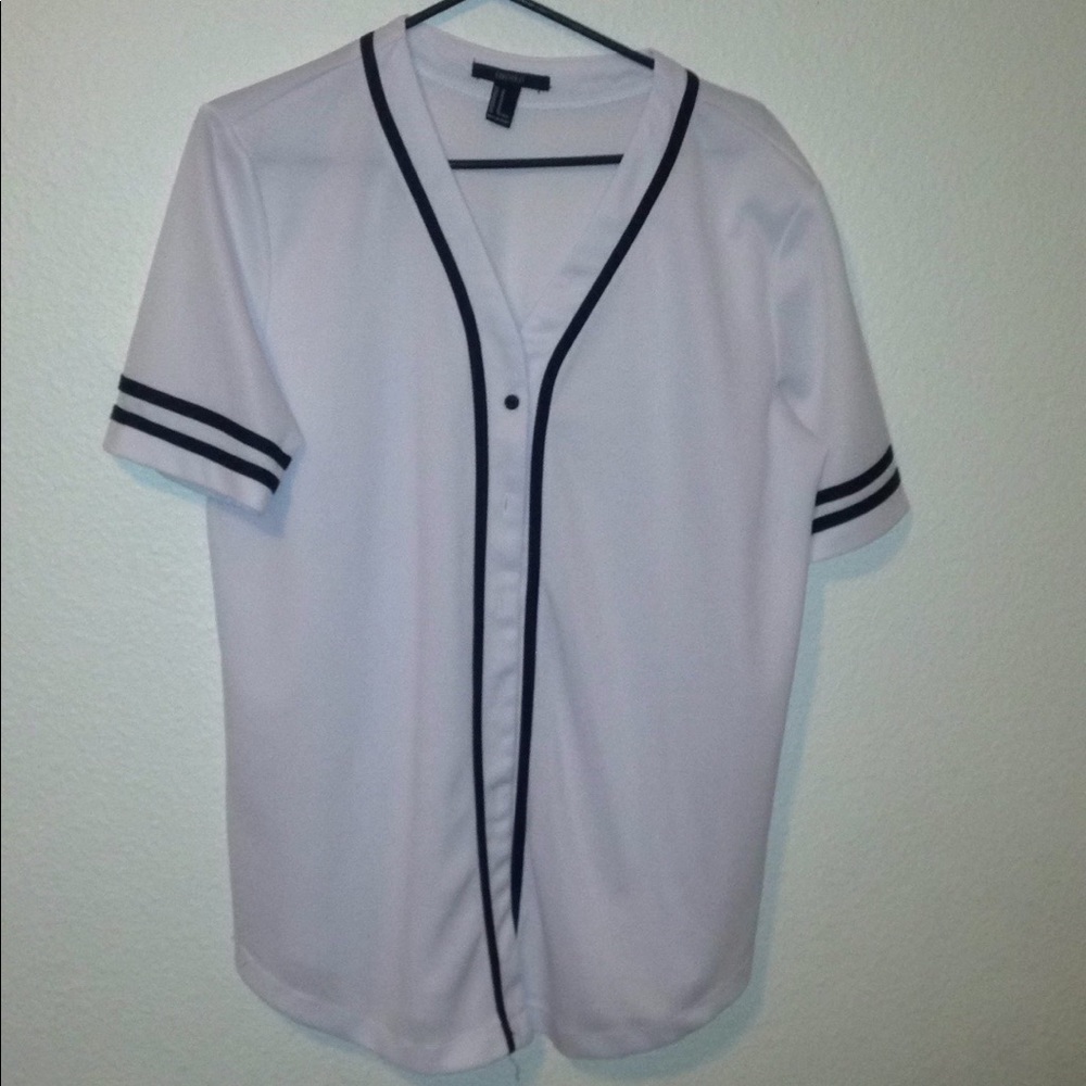 Loose baseball button up shirt